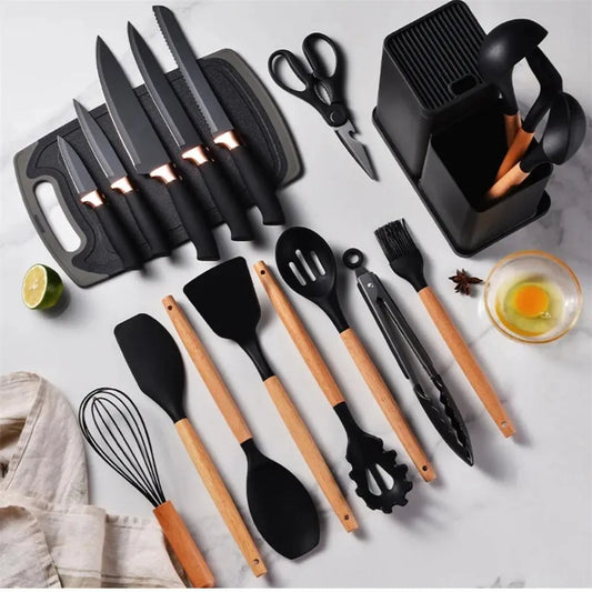 SET DE UTENSILIOS SILICONA X 19 PIEZAS+ENVIO GRATIS🎁